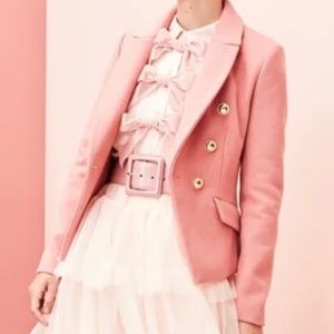 Halogen x Atlantic Pacific Double Breasted Wool Blazer Pink